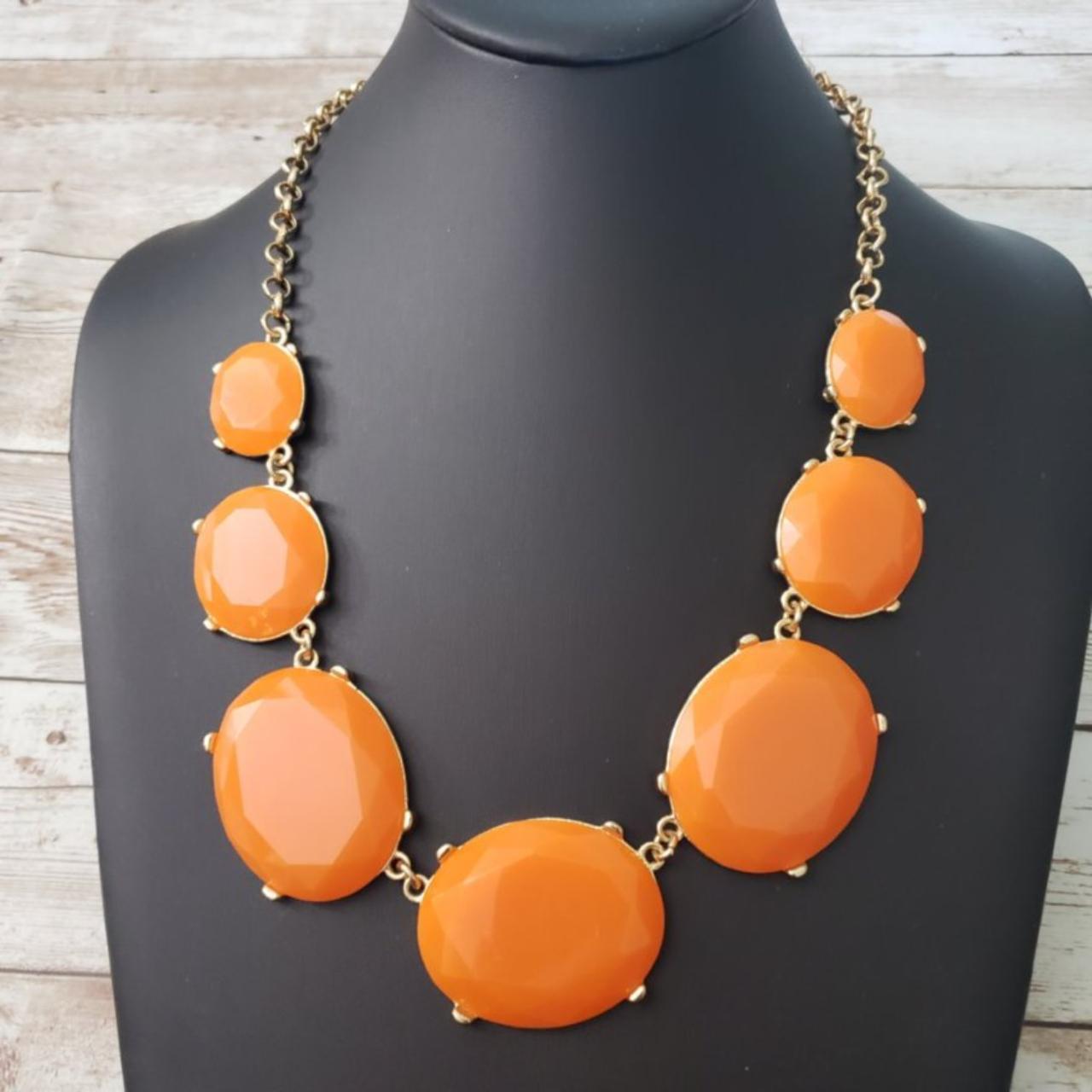 Chunky rugged orange tone concrete shard necklace | Jomama