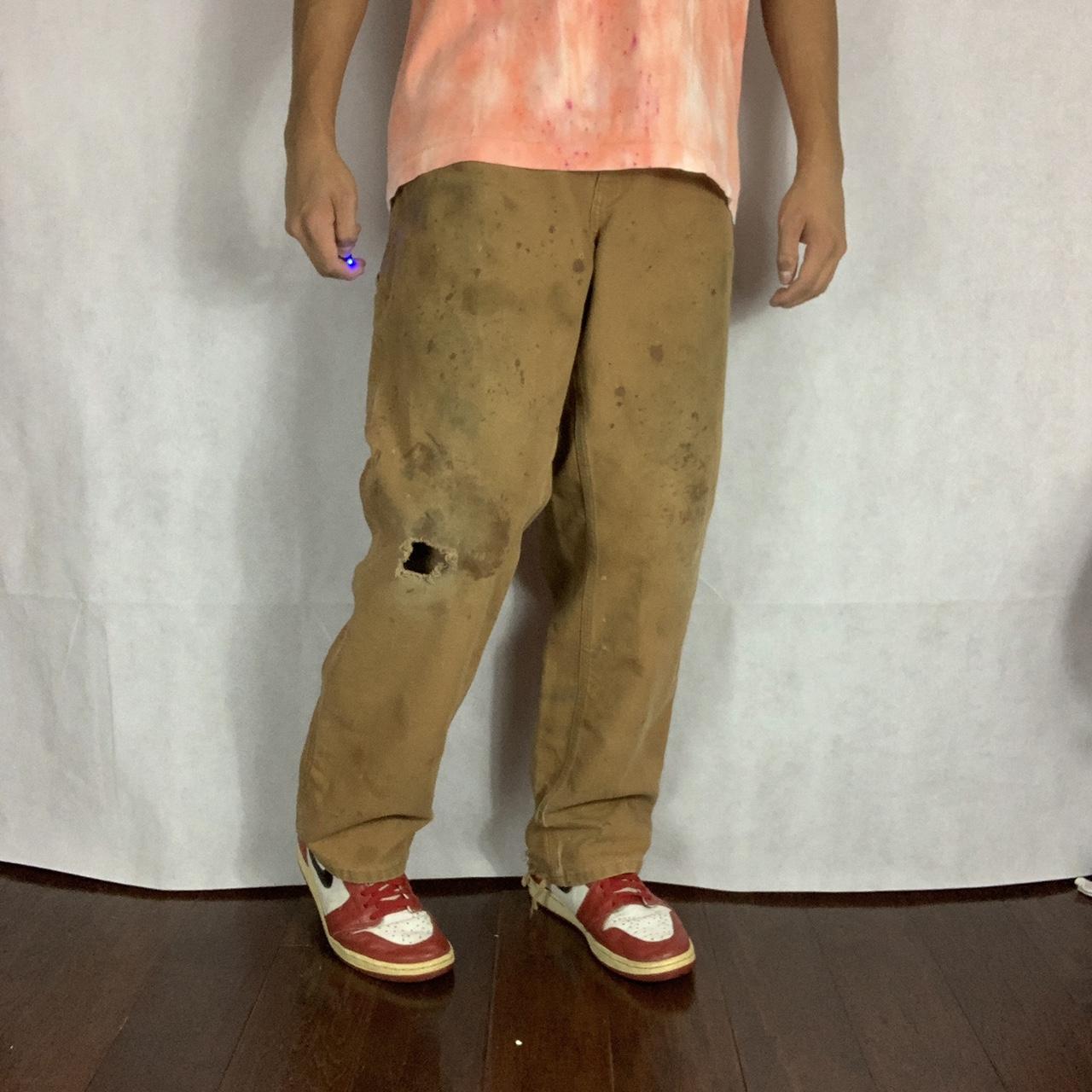 90s Tan Brown Distressed Carhartt Double Knee Carpenter Pants 32x30.5 –  KeepItClassicVtg