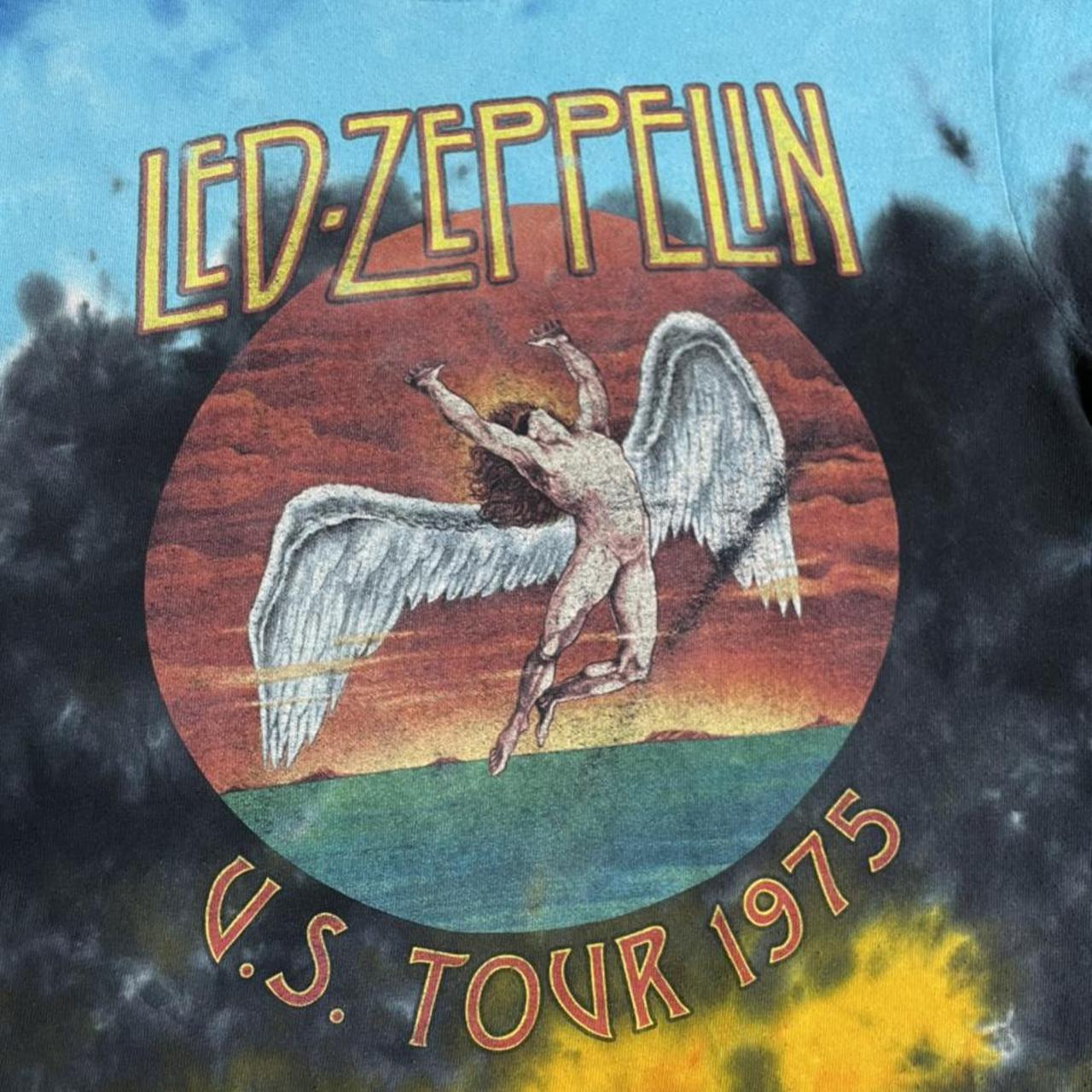 Led Zeppelin Tie dye Band Tee “Us. 1975 Tour”... - Depop