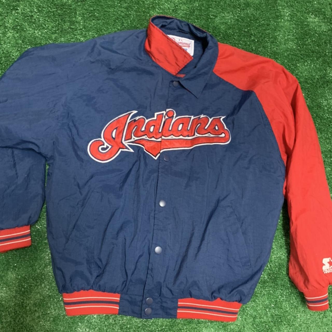 Vintage Cleveland Indians Starter Bomber Jacket... - Depop