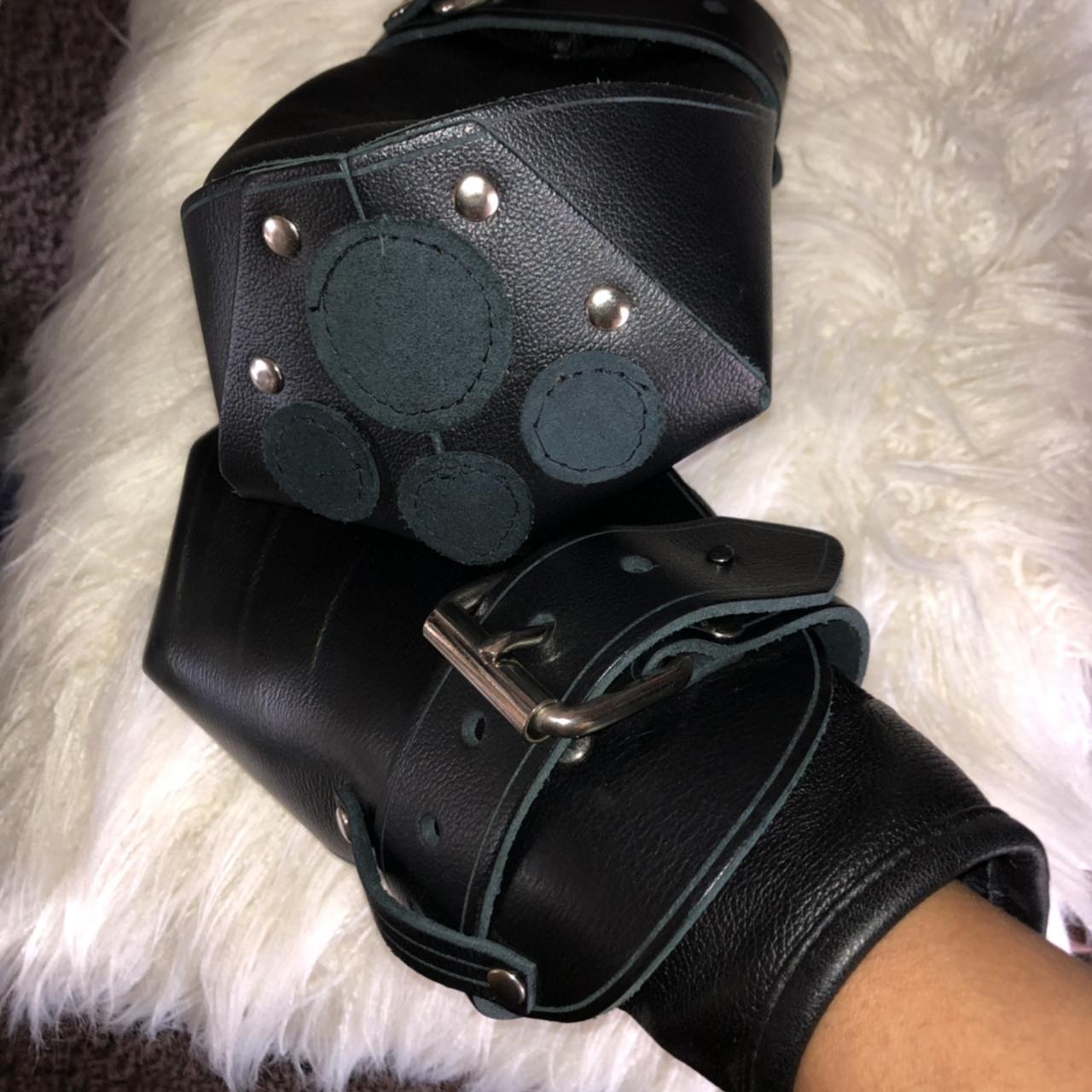 Leather puppy paw gloves hand covers for BDSM /... - Depop