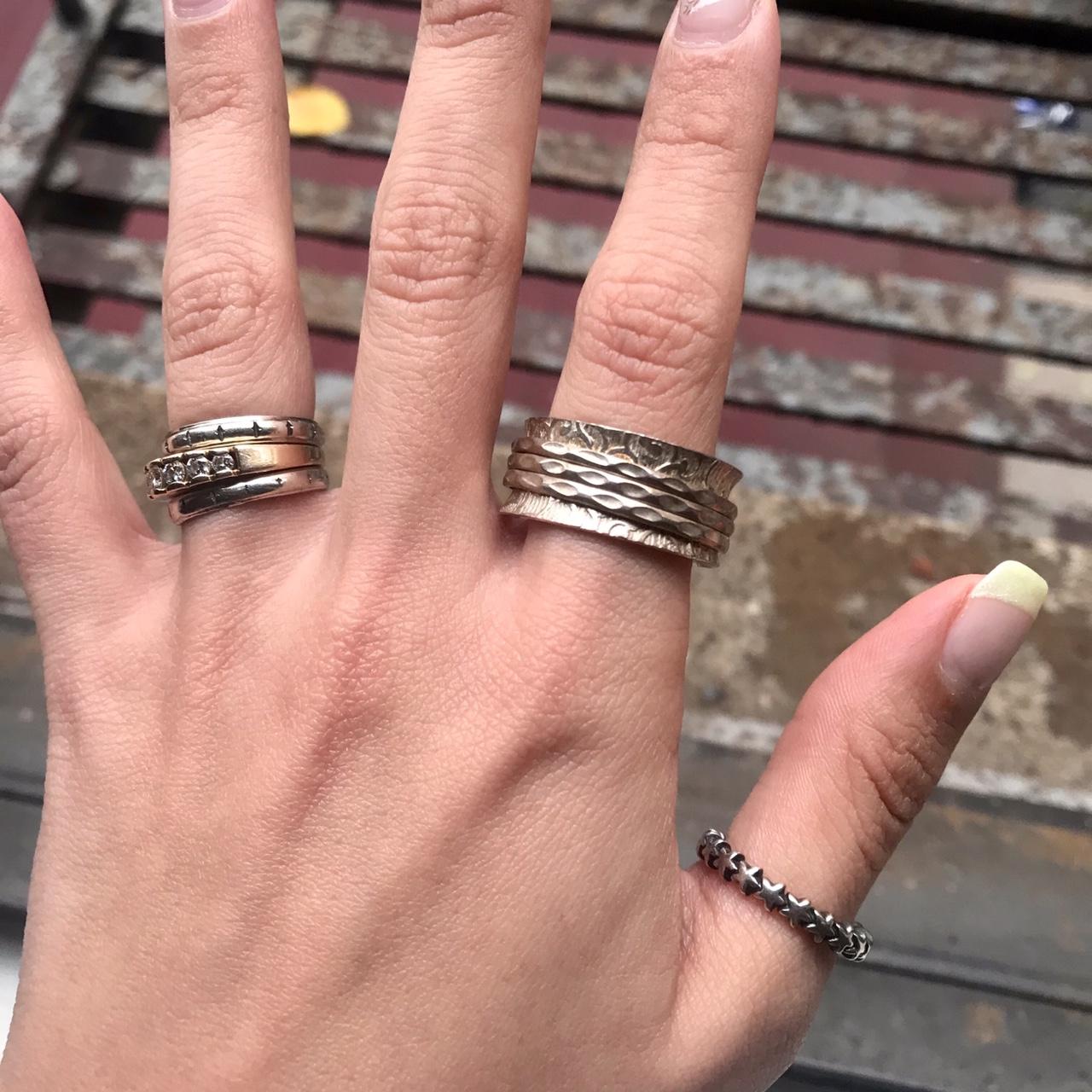 ️ ENGRAVED STERLING SILVER RING WITH MOVING PARTS.... Depop