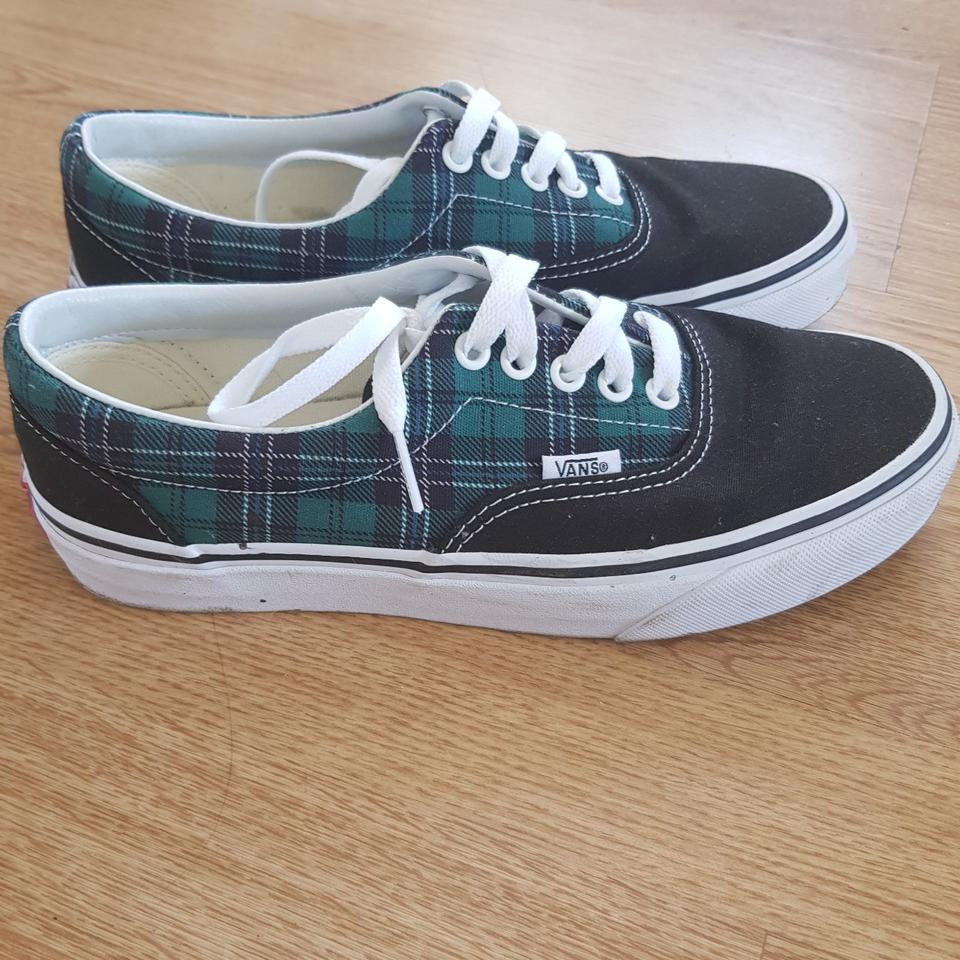 Unisex Green tartan Vans Era trainers. Size U.K Depop