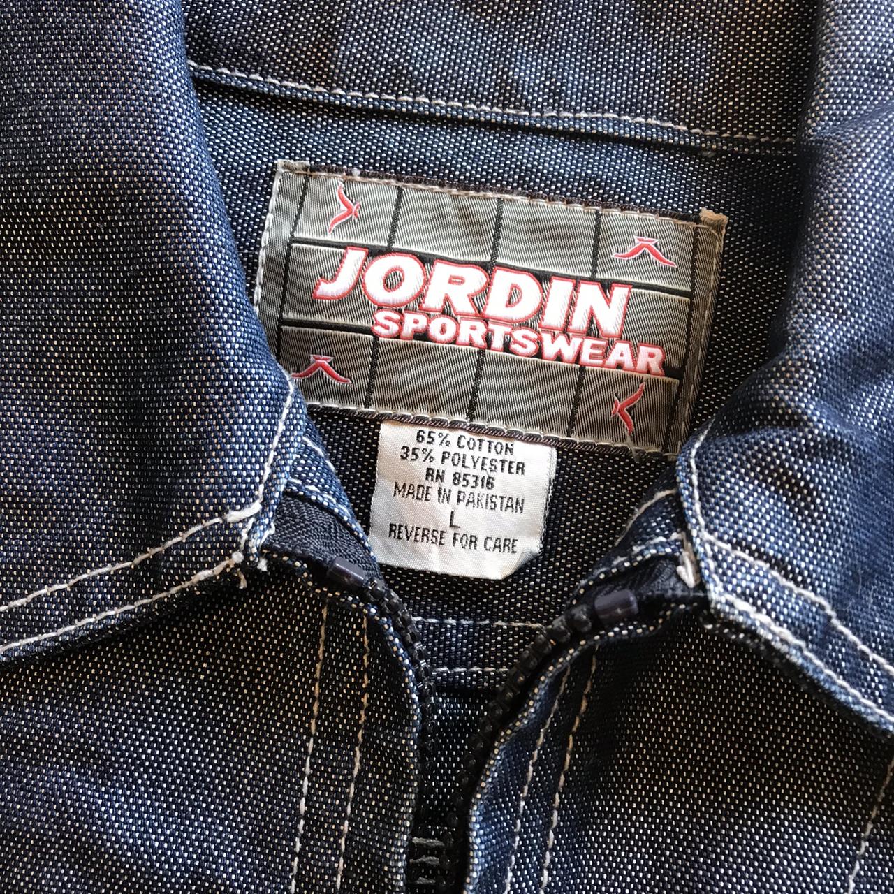 Jordin sportswear 90s hip hop denim jacket • size... - Depop