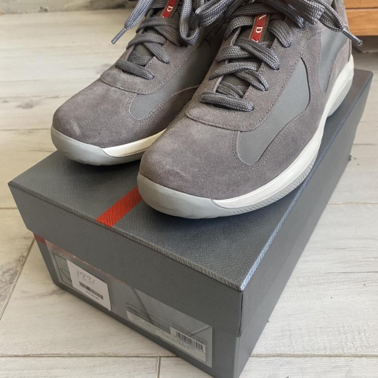 Prada americas cup grey suede hotsell