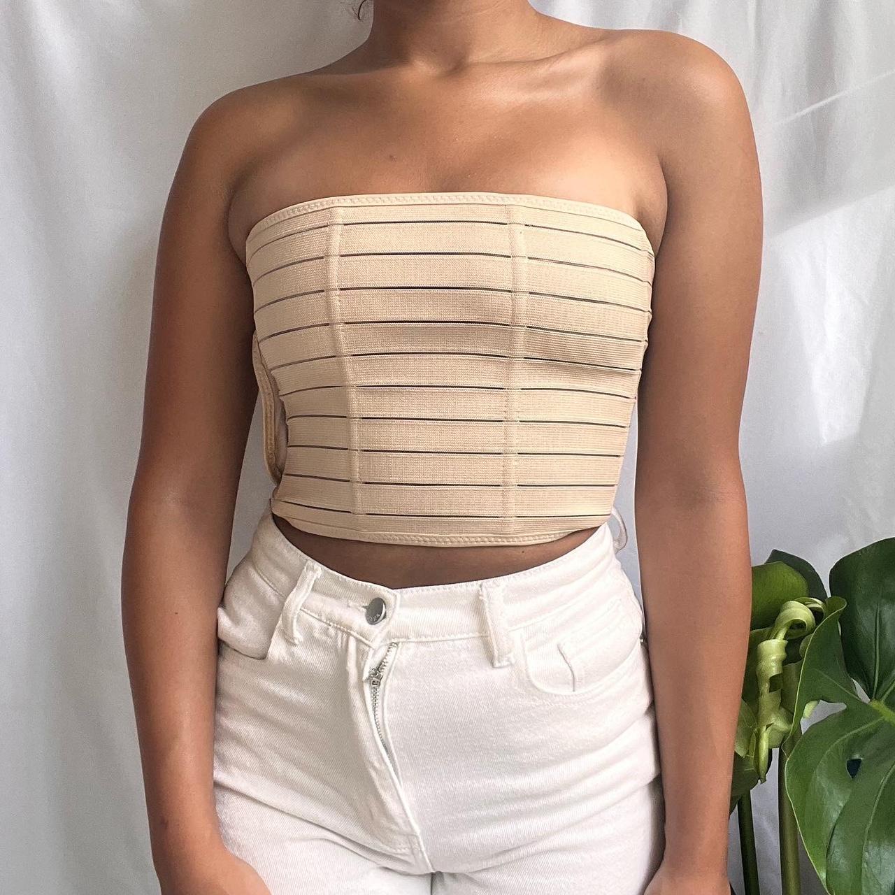 Tan wrap corset👡🙈 corset wraps around with Velcro... Depop