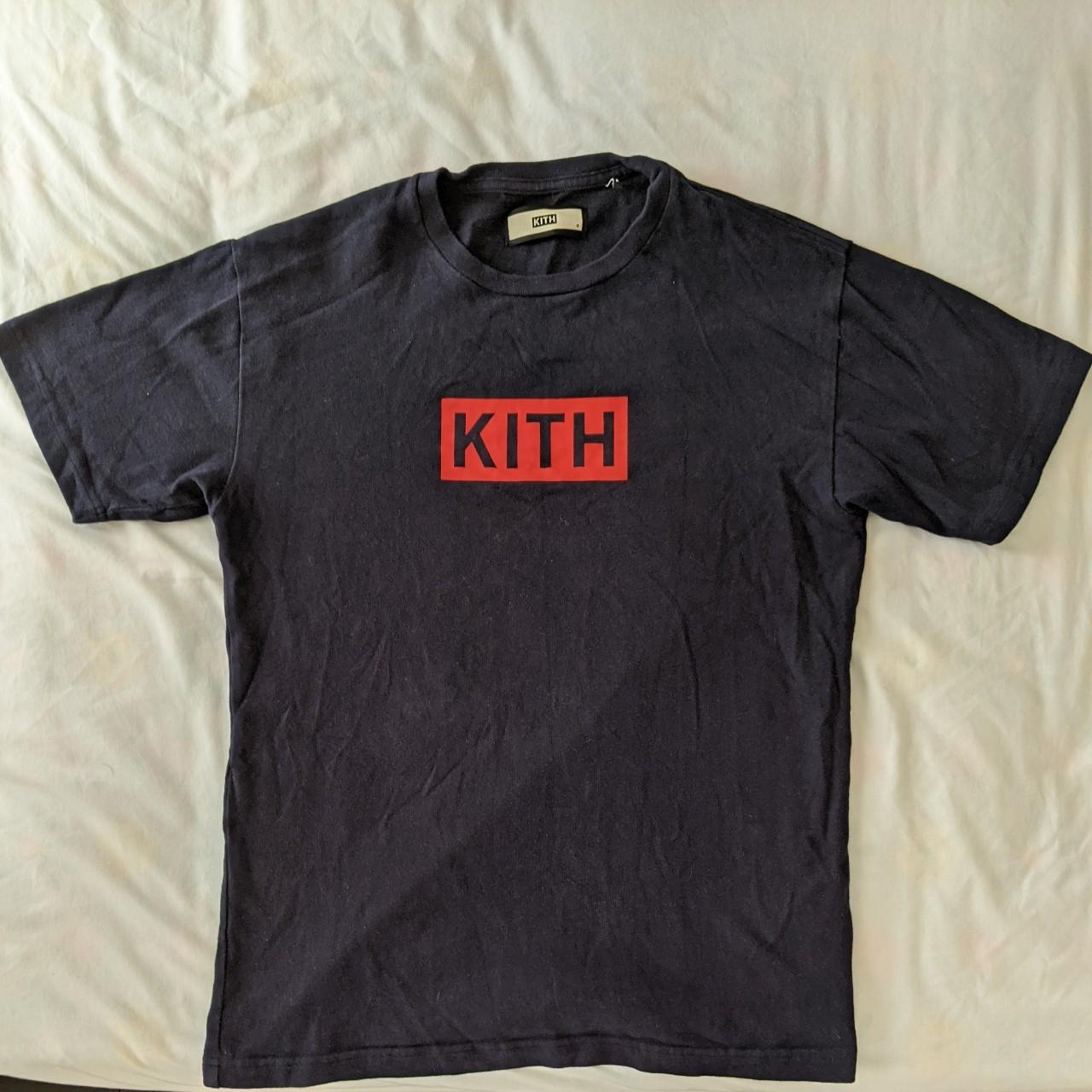 Kith Box Logo T-Shirt in Navy Purchased whilst on... - Depop