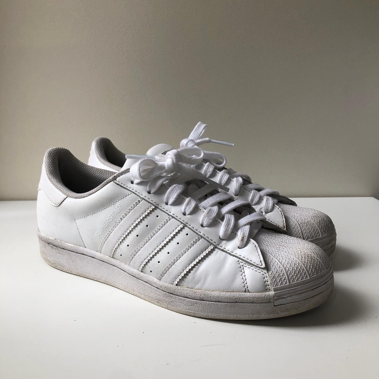 Adidas Superstar All White Trainers Shoes Size: UK... - Depop