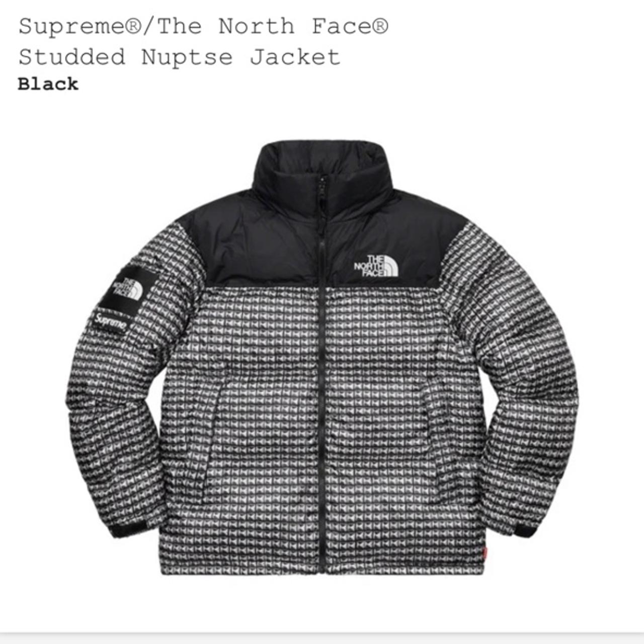 Supreme north face studded Nuptse jacket... - Depop