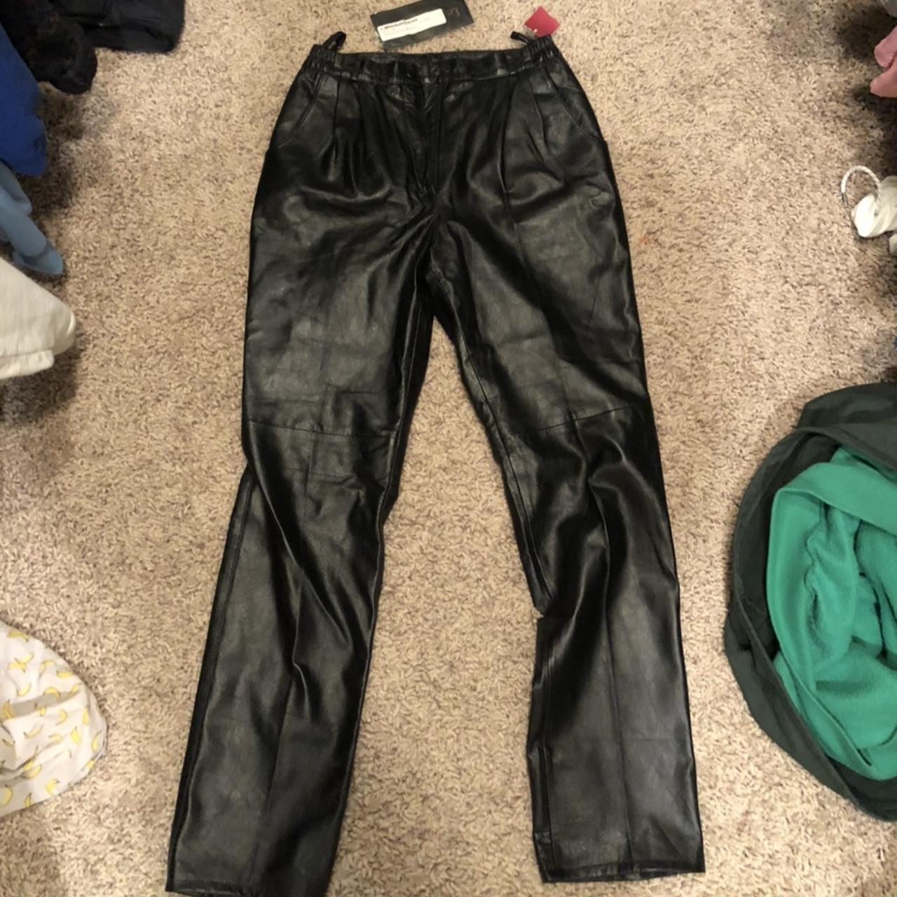 Leather pants. Super cute. Fit size waist 28 or size... - Depop