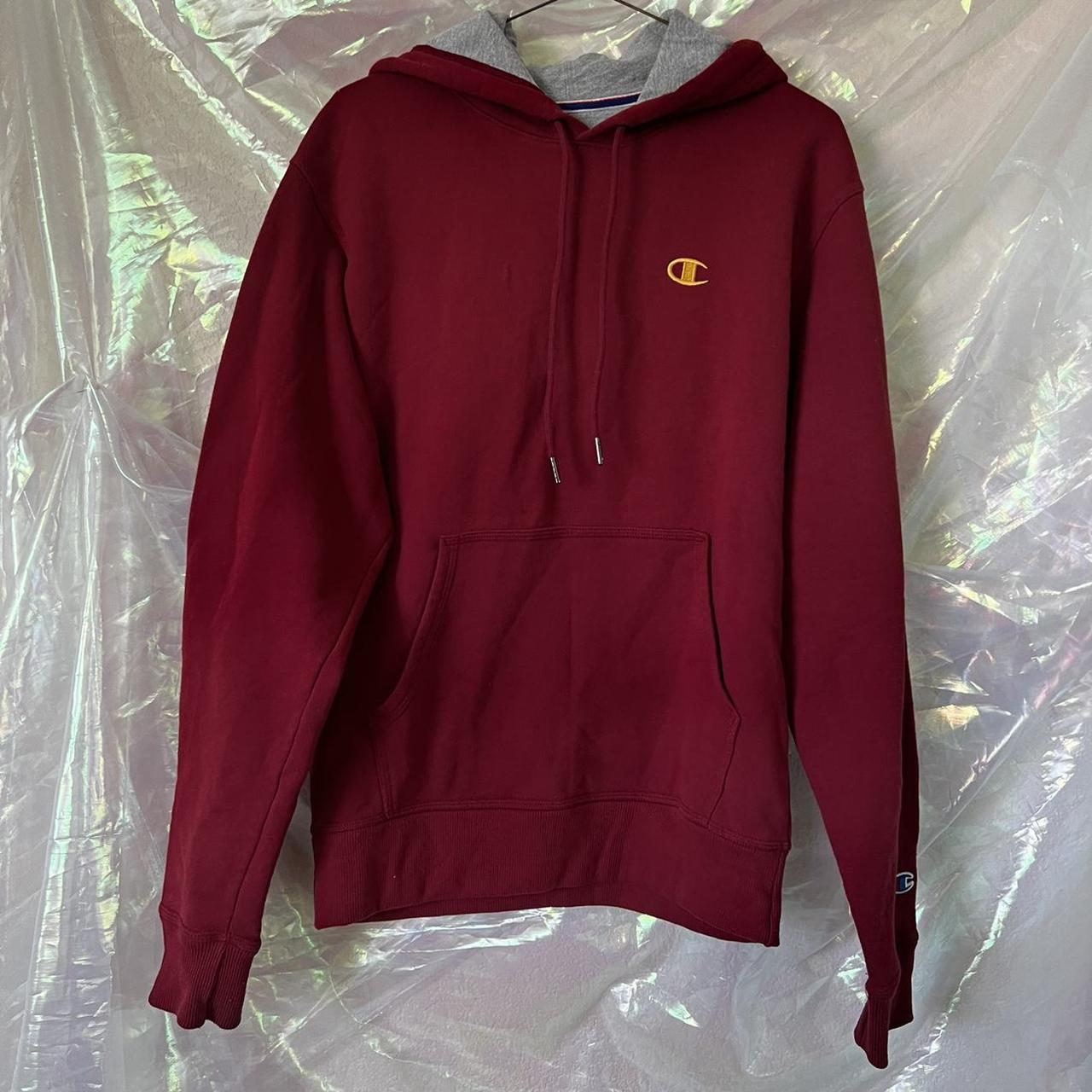 Maroon Champion Hoodie Size S~ Some pilling other... - Depop