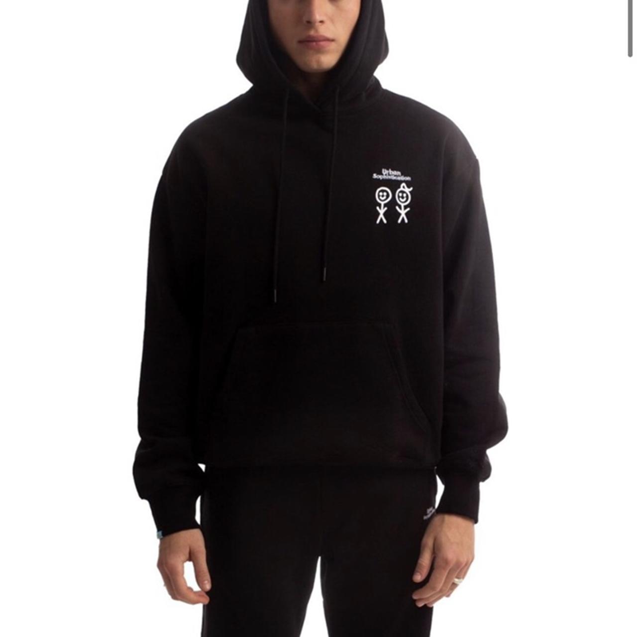 Urban Sophistication Black Hoodie White... Depop