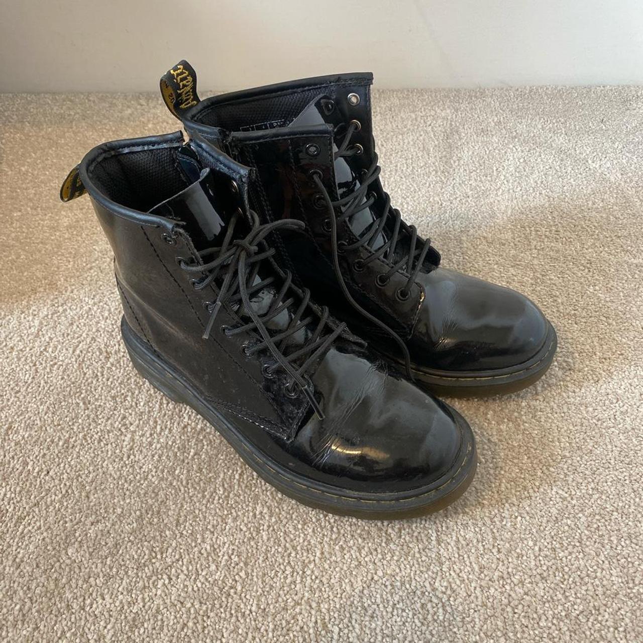 black patent doc martens size 3