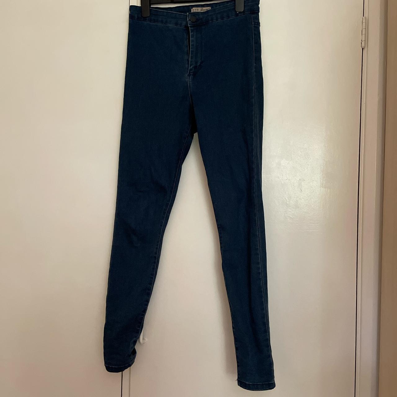 Dark blue denim jeggings Good Depop