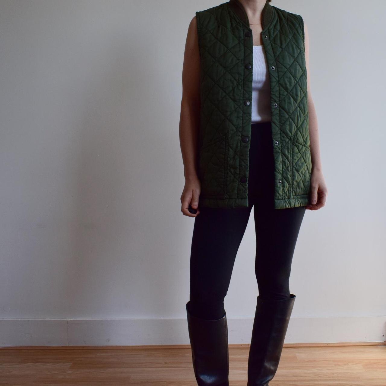 Vintage quilted liner vest jacket in green. Great... Depop