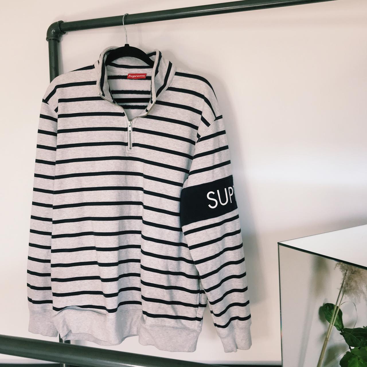 Real Supreme Striped Half-Zip Pullover, No bag or tag...