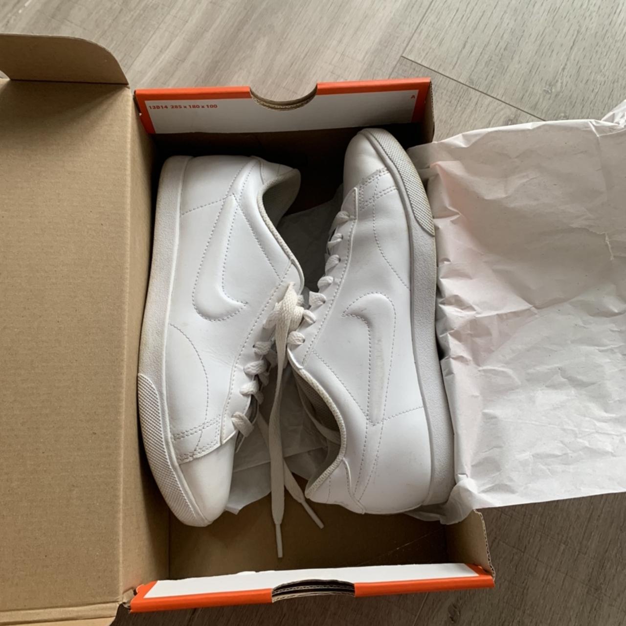 White Nike tennis shoes size 3 Worn a few times, but... - Depop