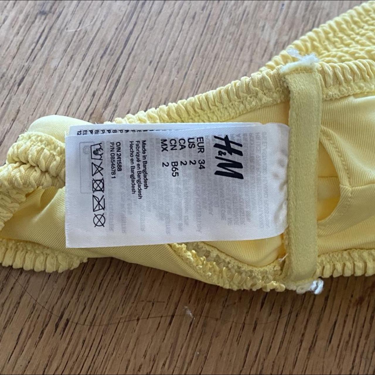 h&m yellow bandeau bikini top💛 removable... Depop