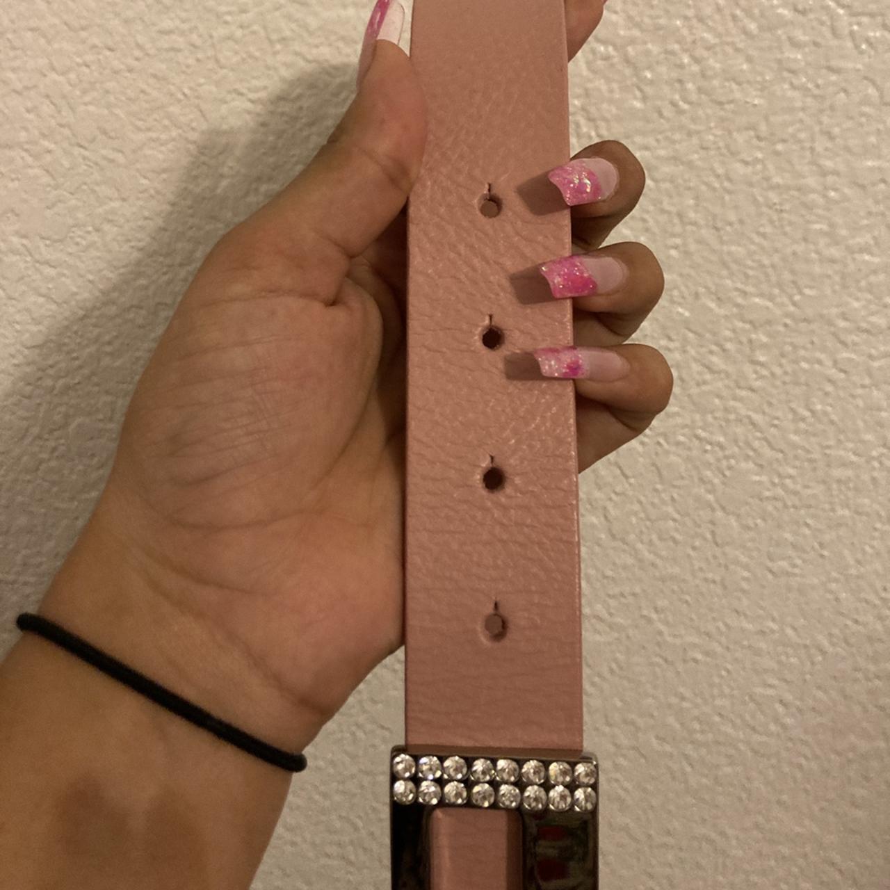 Pink adjustable y2k guess belt, the buckle is so... Depop