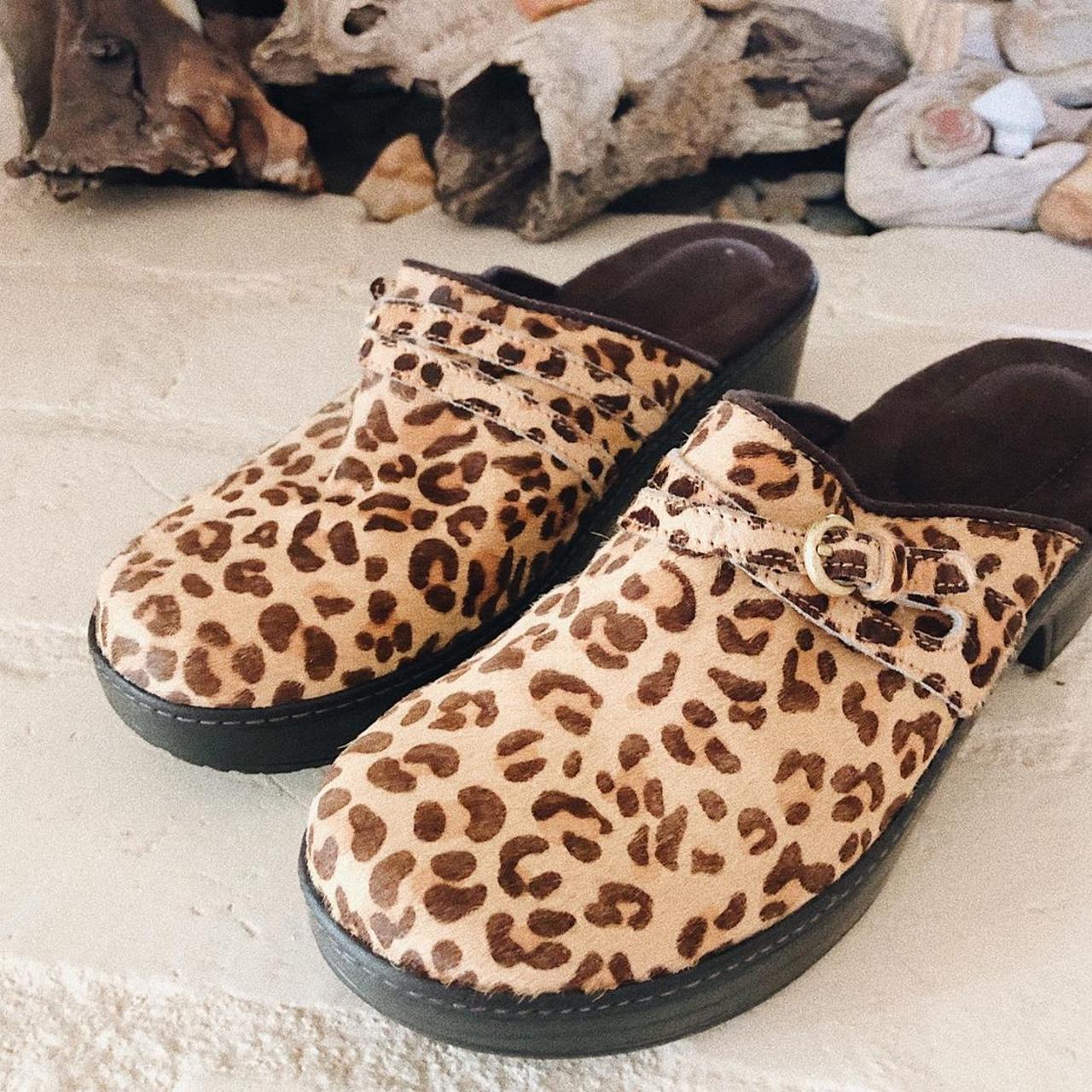 leopard clogs shoes