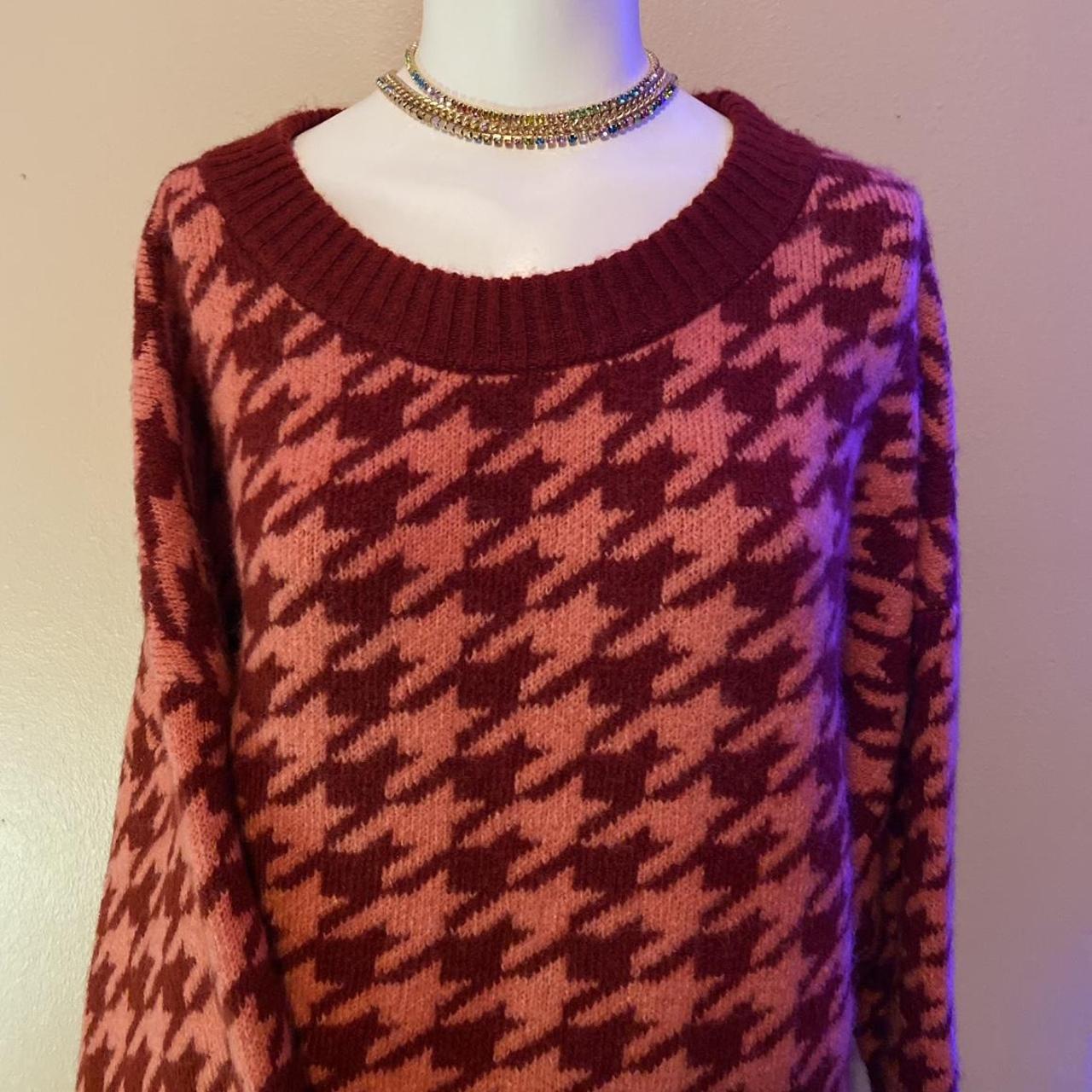 Target Women's Burgundy and Red Jumper Depop