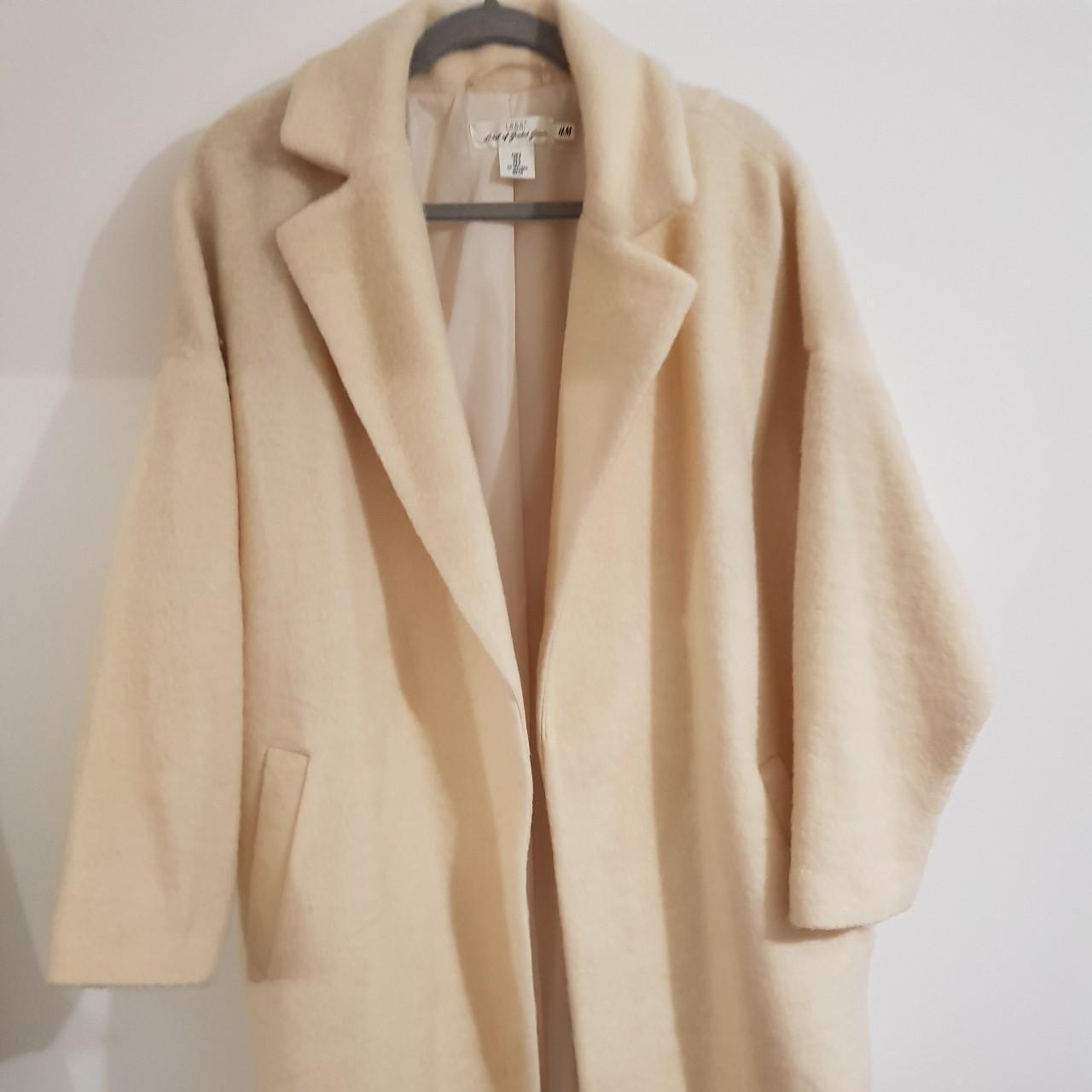 H&M Women's Cream and White Jacket Depop