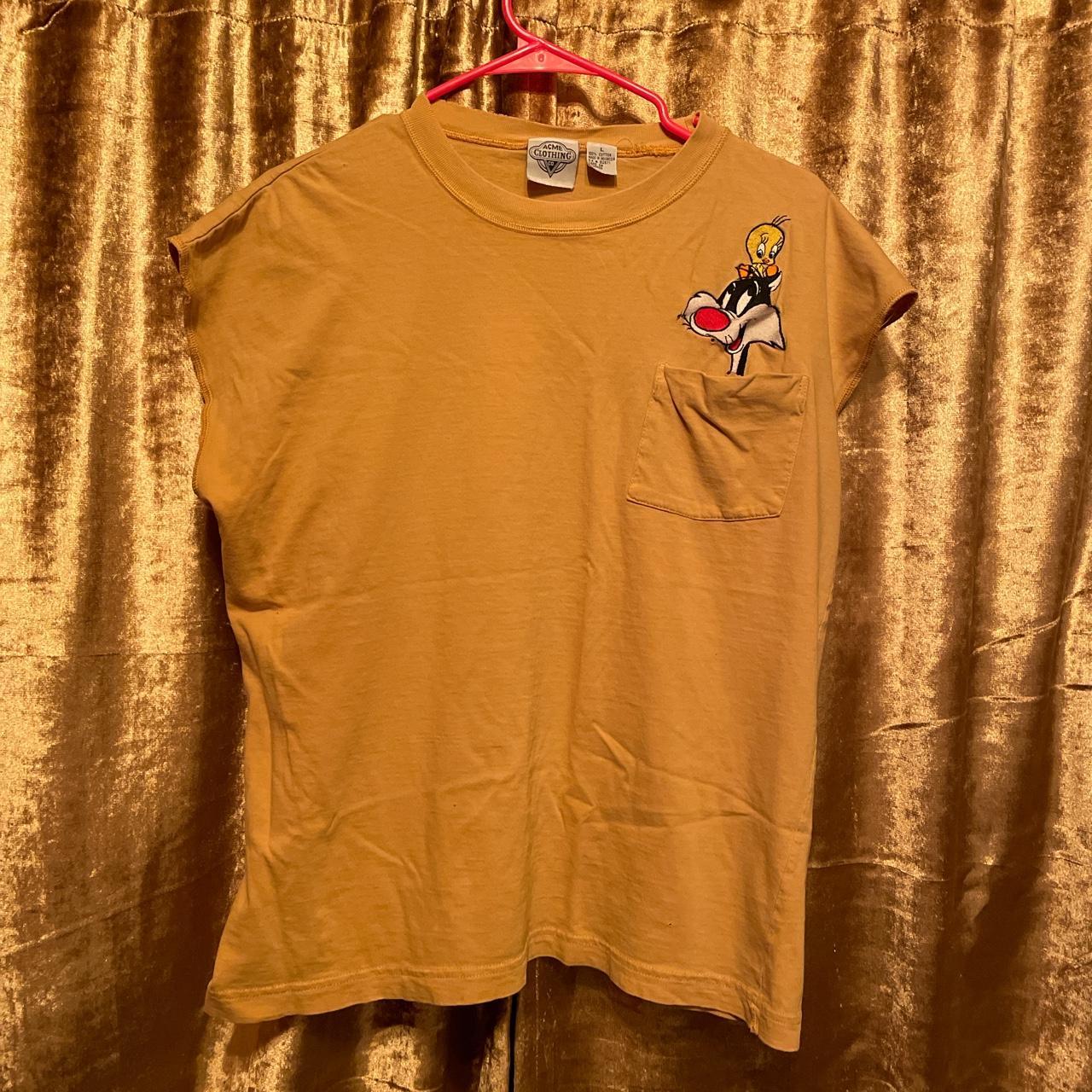 Acme Clothing Women's Tan T-shirt | Depop