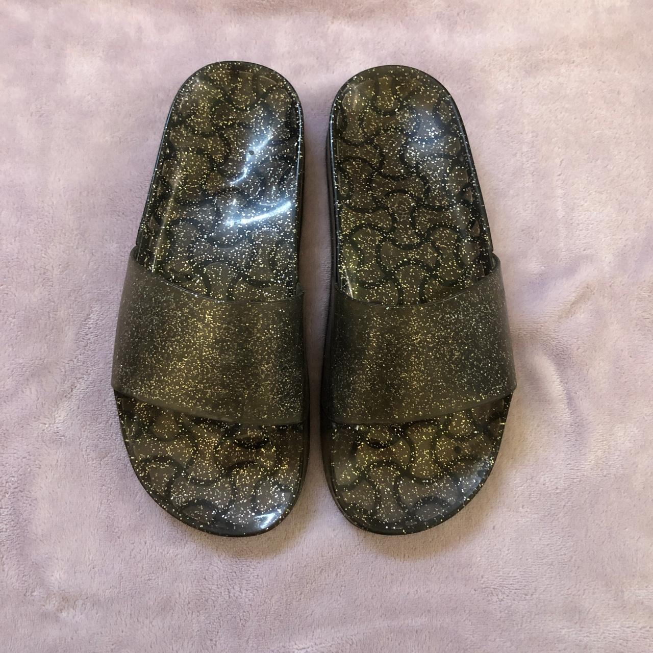 Black jelly glitter Payless slides in a size 5 Depop