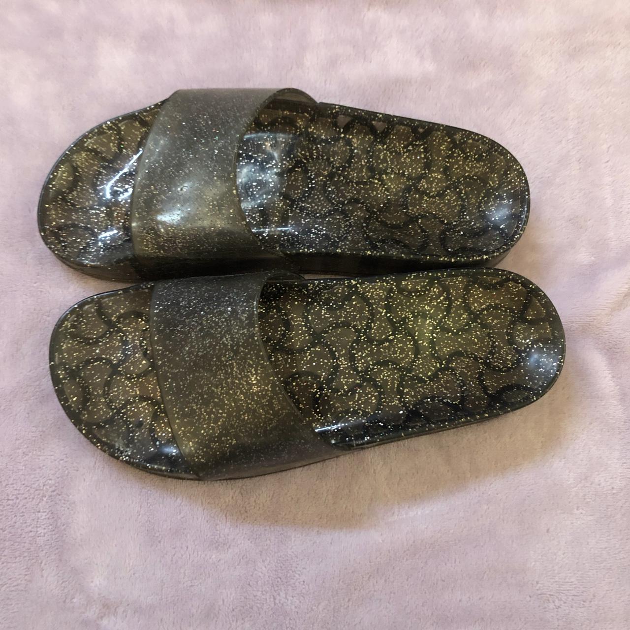 Black jelly glitter Payless slides in a size 5 Depop