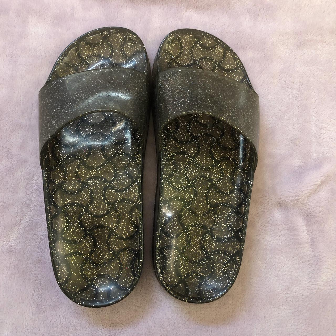 Black jelly glitter Payless slides in a size 5 Depop