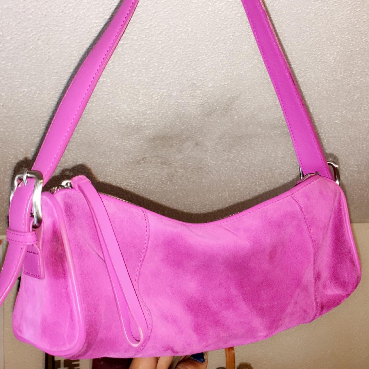 Pink Suede Envelope Clutch Bag | Goddiva