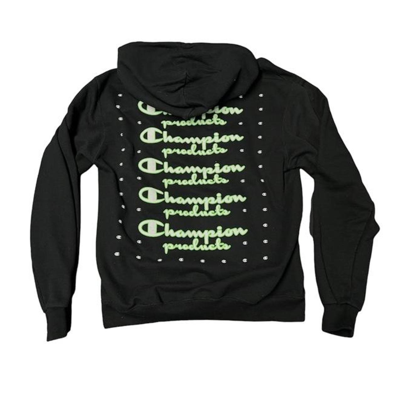 Champion black and green hoodie Graphic in the