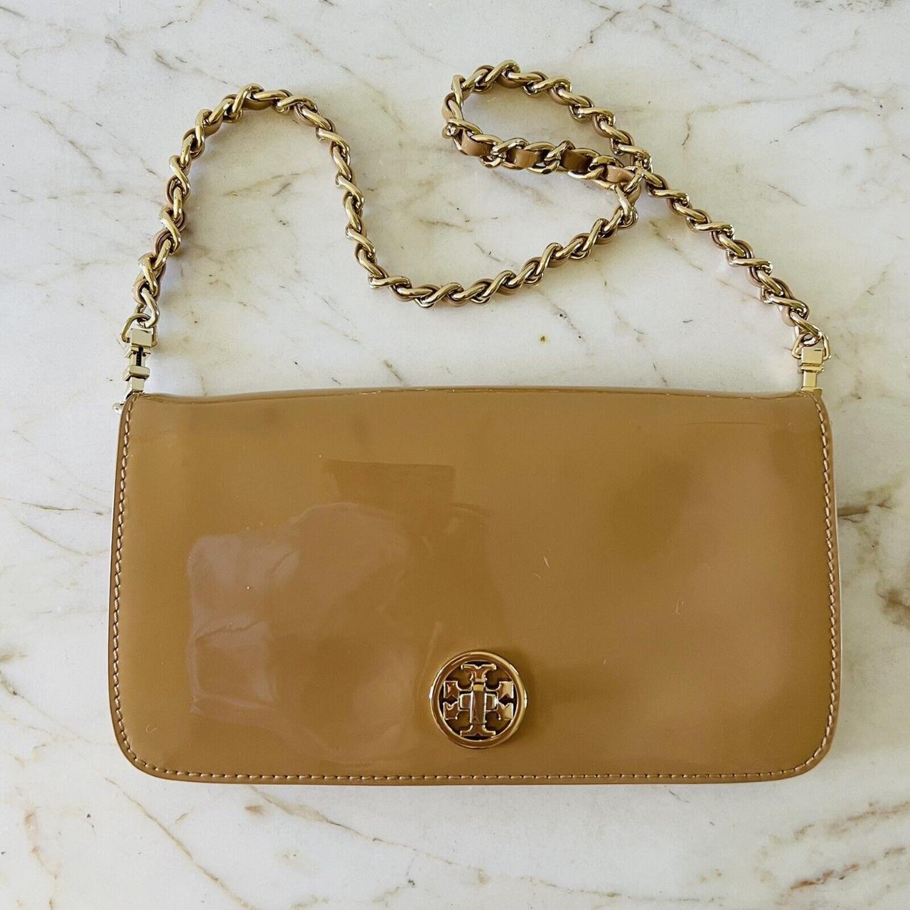 Tory Burch Leather Gold Chain Purse. - Depop