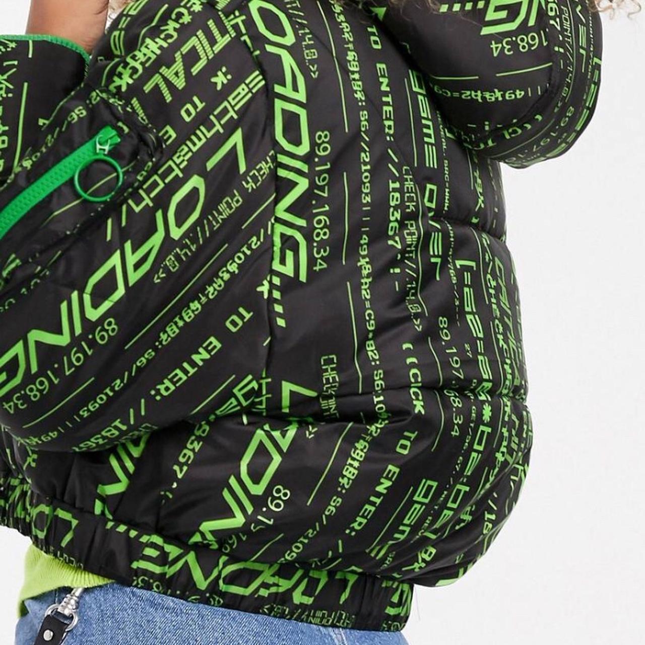 Collusion Asos Green Puffer Jacket Winter Coat Bubble Coat With