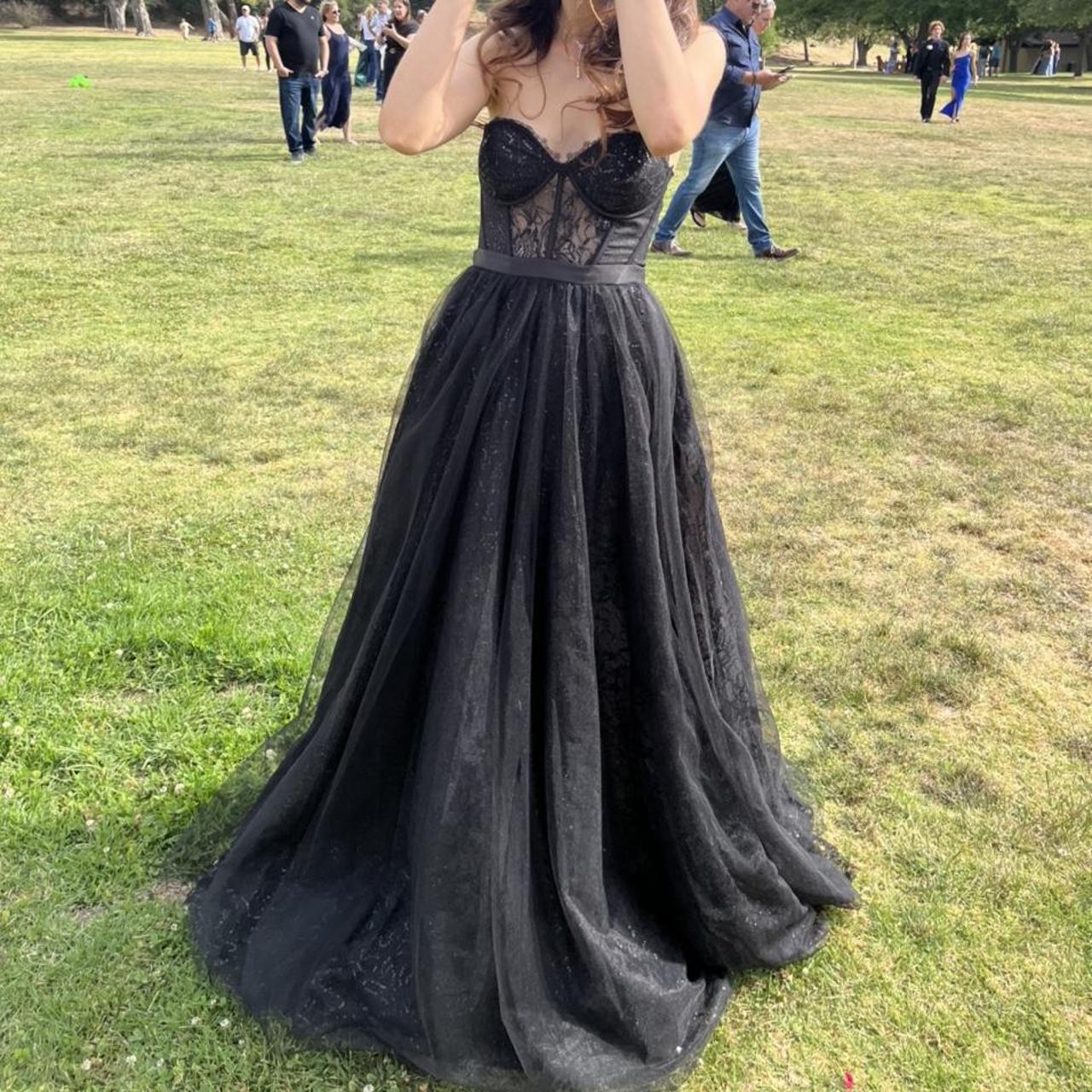 David's Bridal Jules & Cleo Brand black ball gown... - Depop