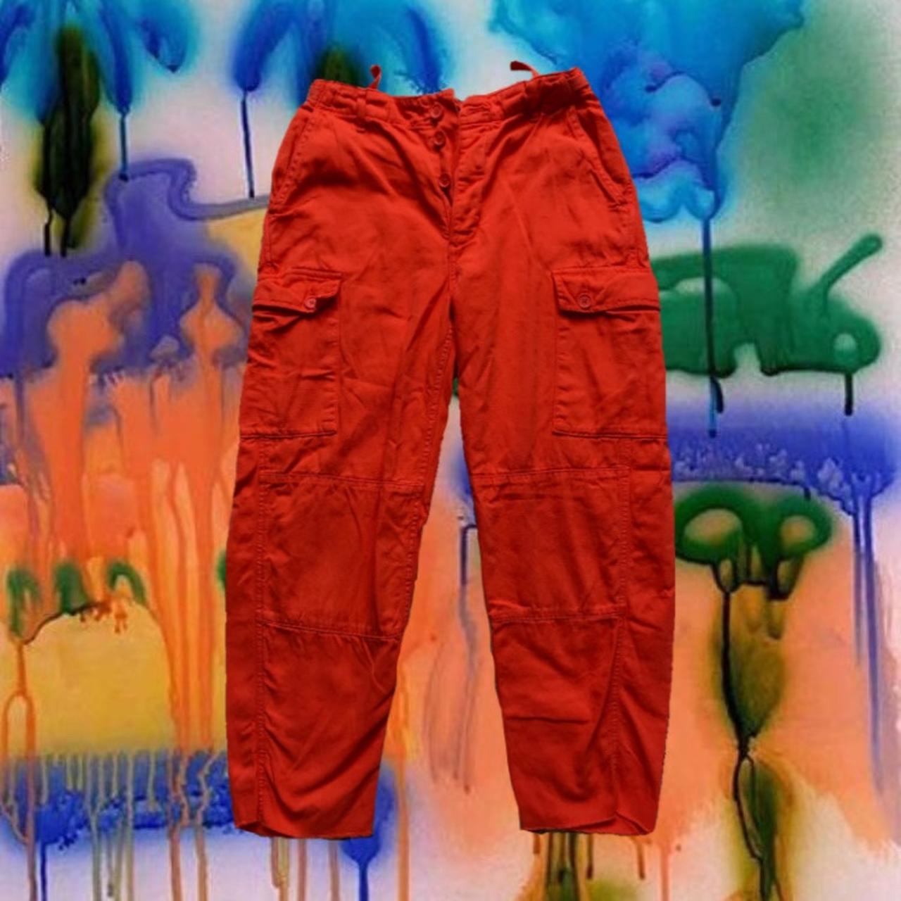 neon orange cargo pants