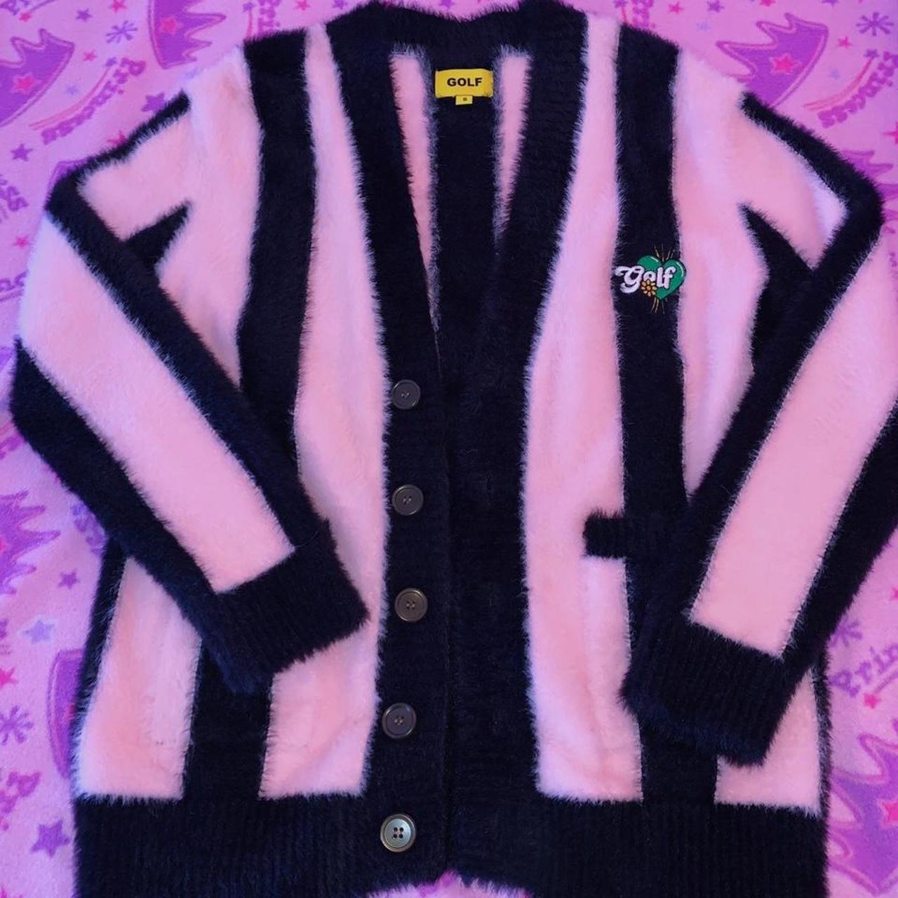 GOLF WANG PINK AND BLACK MOHAIR CARDIGAN 🖤 NWOT... - Depop