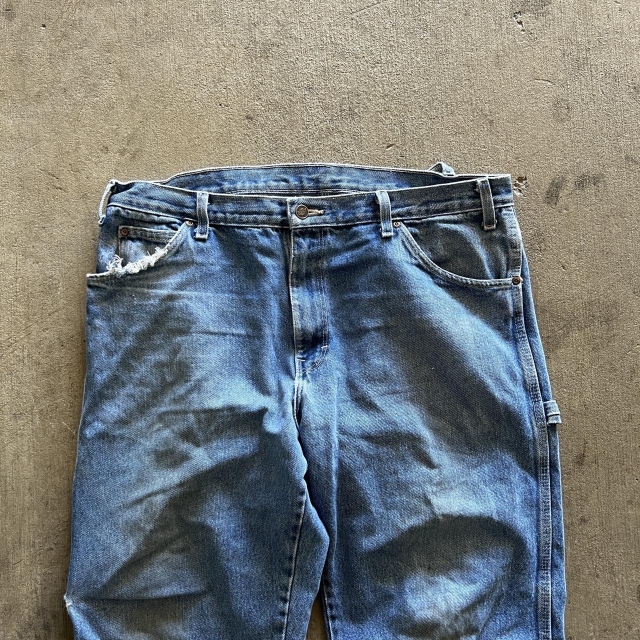 medium washed dickies carpenter jeans!! fading and... - Depop