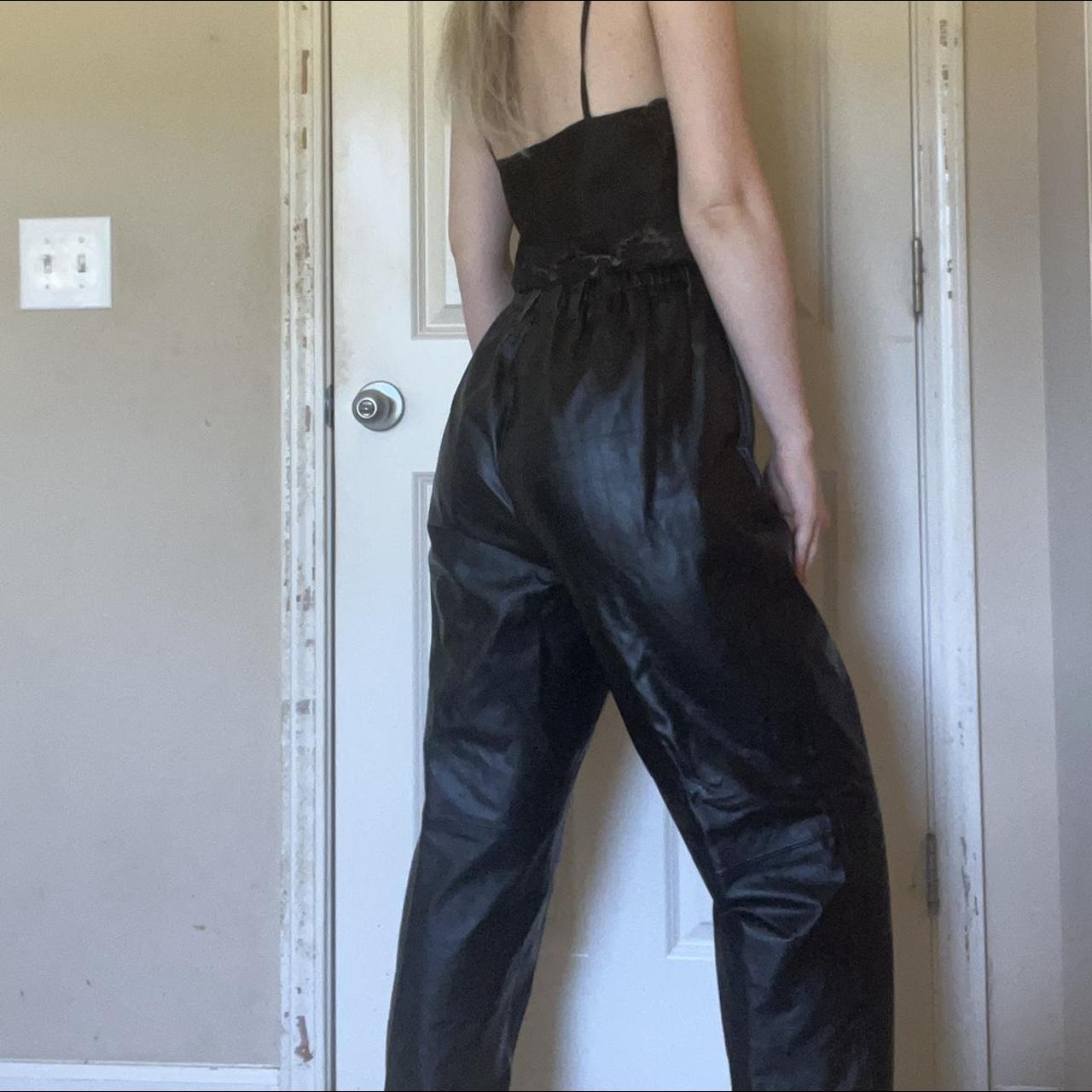 leather high waisted pants