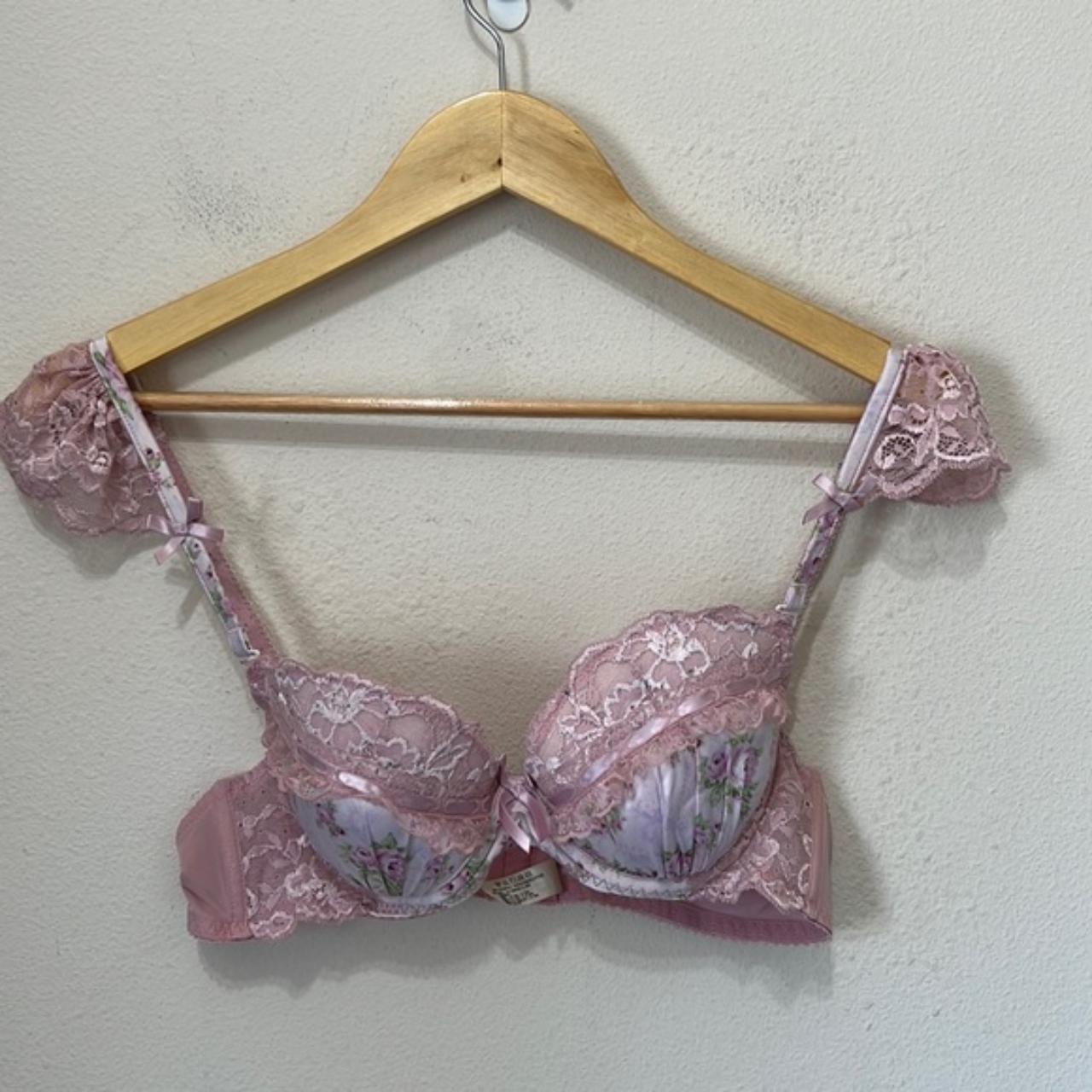 Eblin Lingerie Pink Lace Floral Bra Size: - Depop