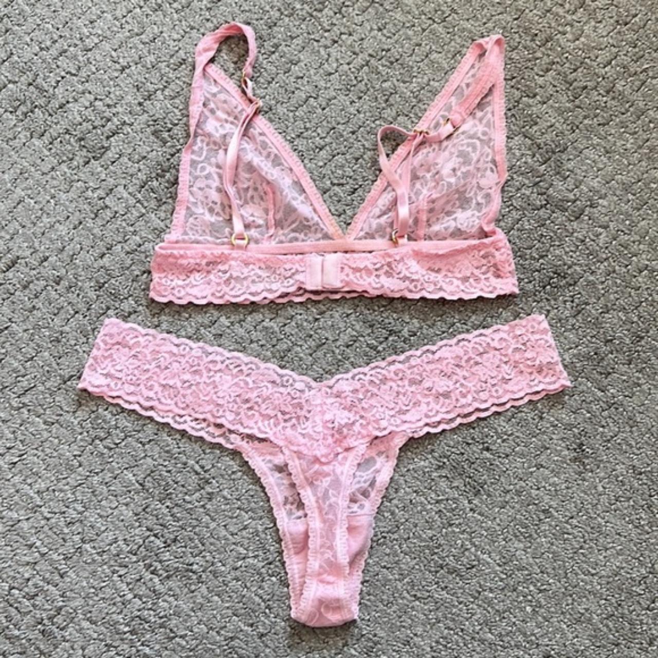 Victorias Secret Pink Lace Underwear Set, Size