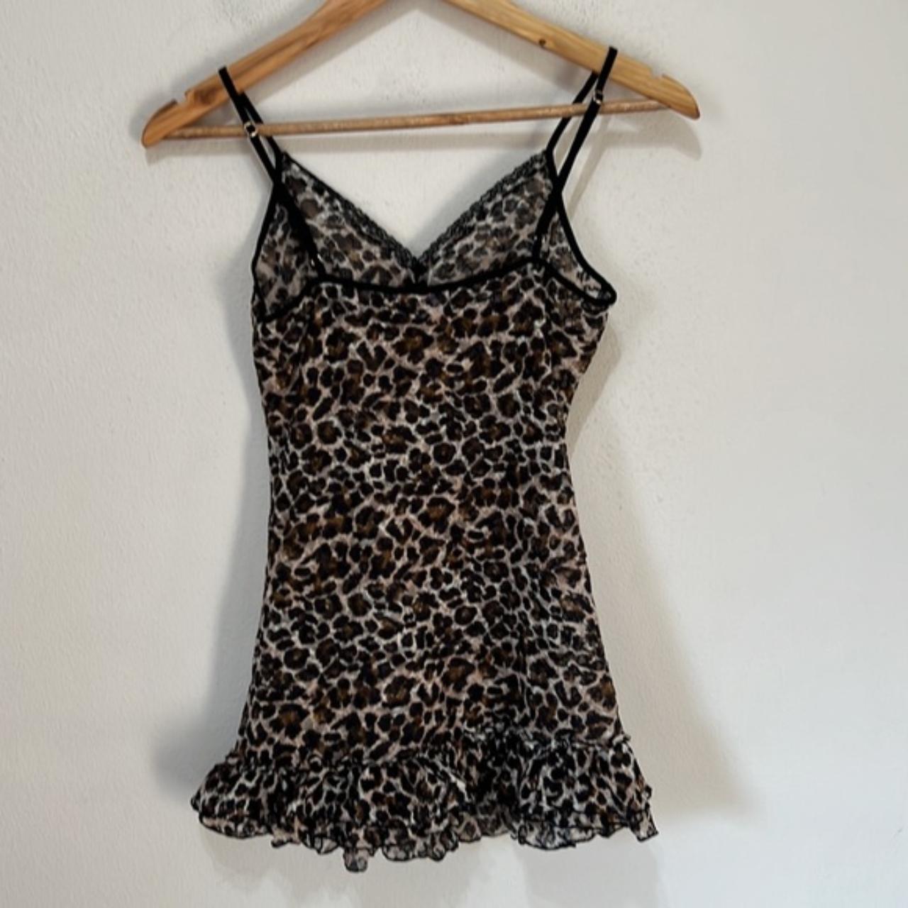 Victorias Secret Leopard Lace Mesh Ruffle Sheer... - Depop