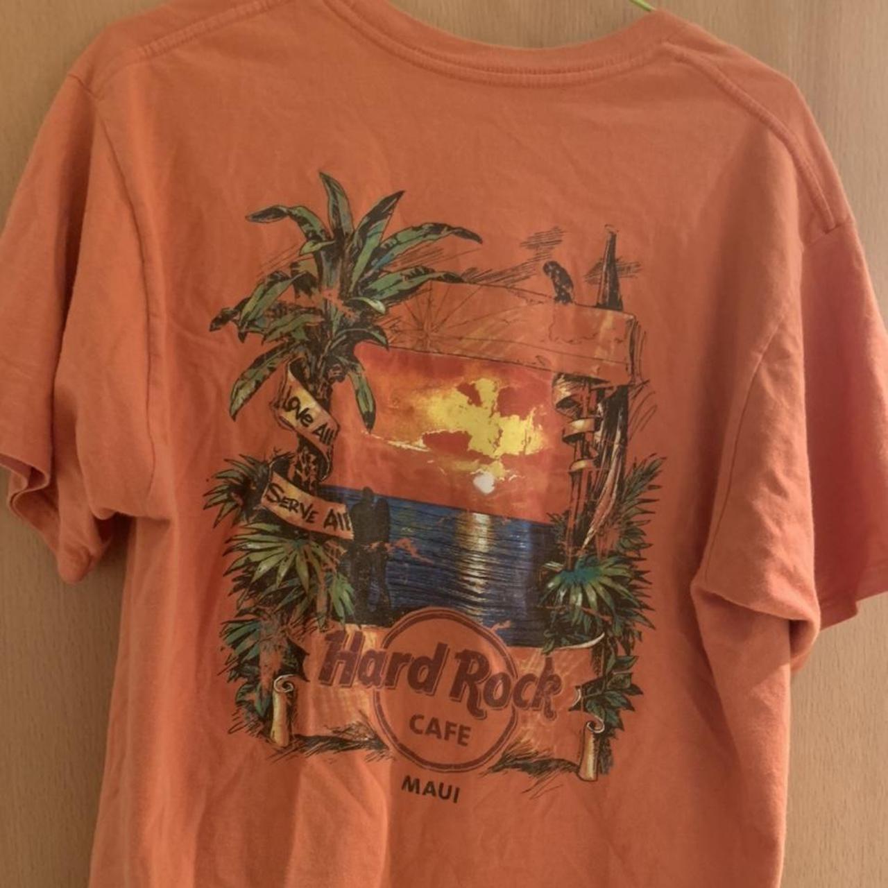 Cool Hard Rock Cafe Maui t shirt orange.... - Depop