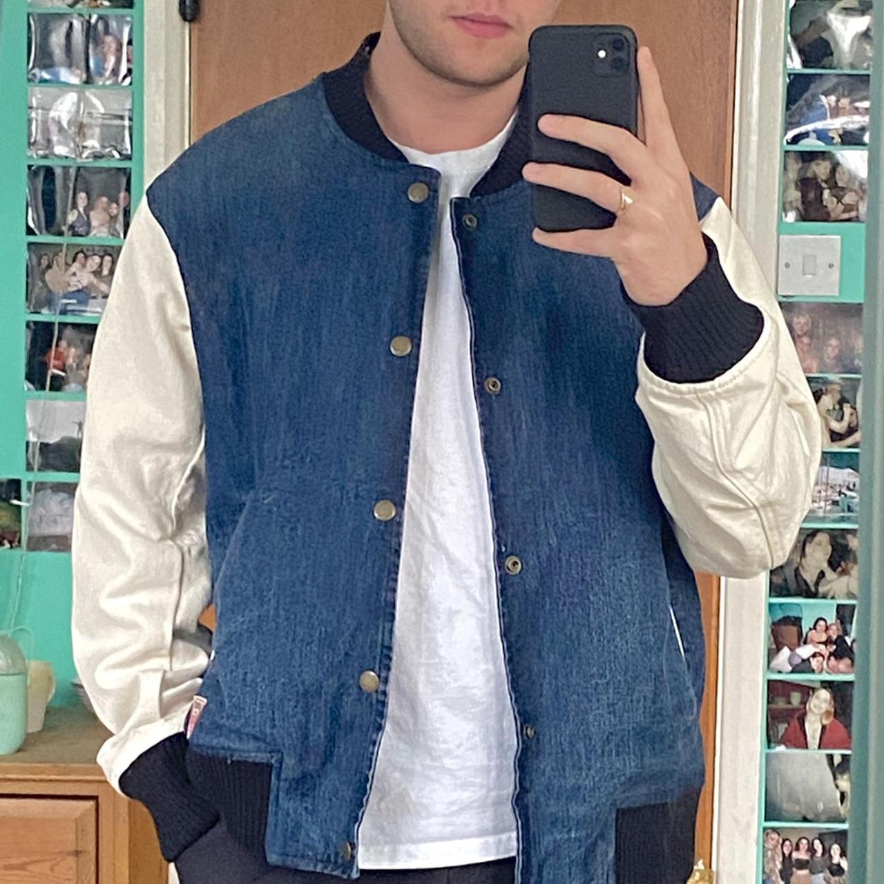 guess denim bomber jacket