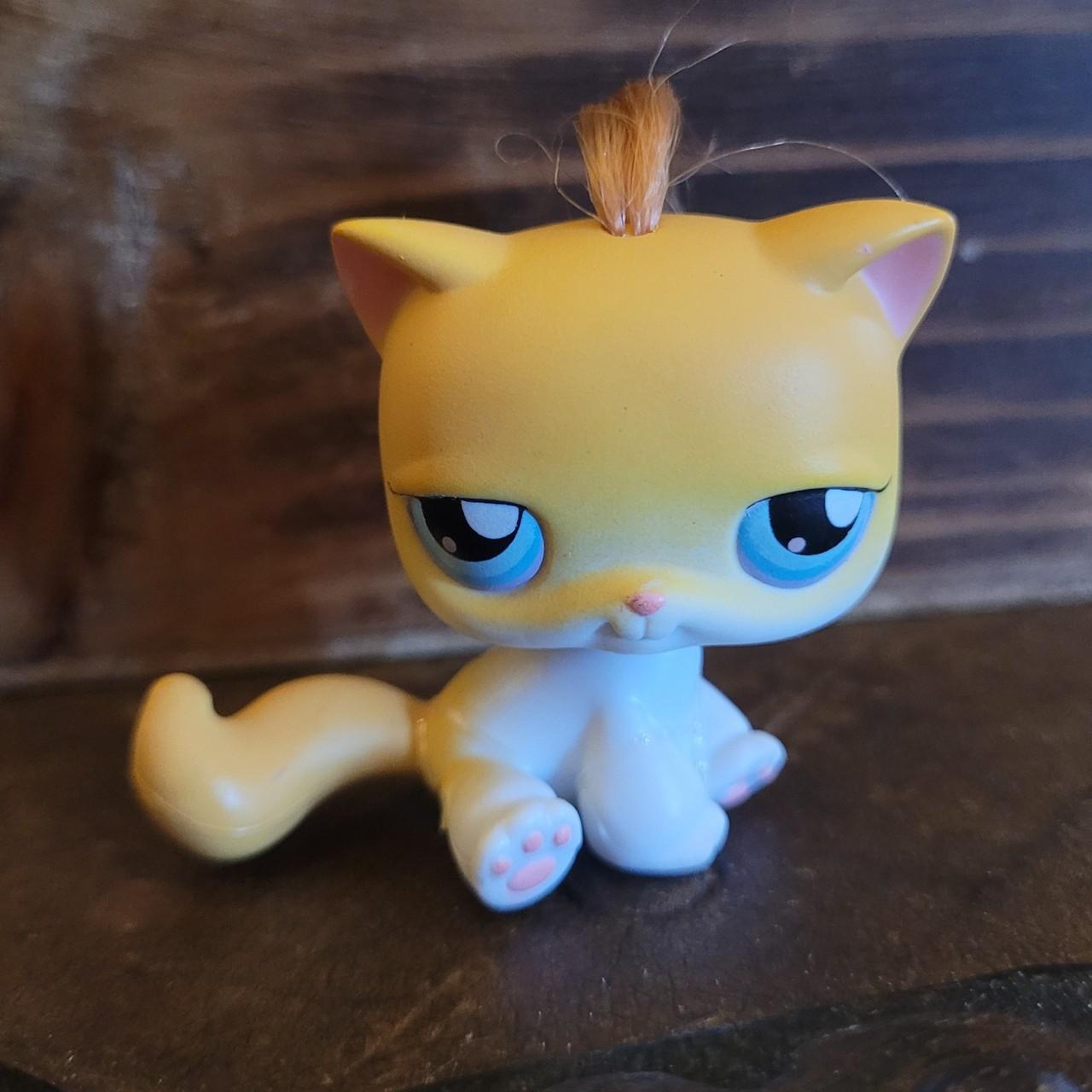 Action Figures Lps Yellow Shorthair Cat ☆ LPS 042 CUTE SITTING