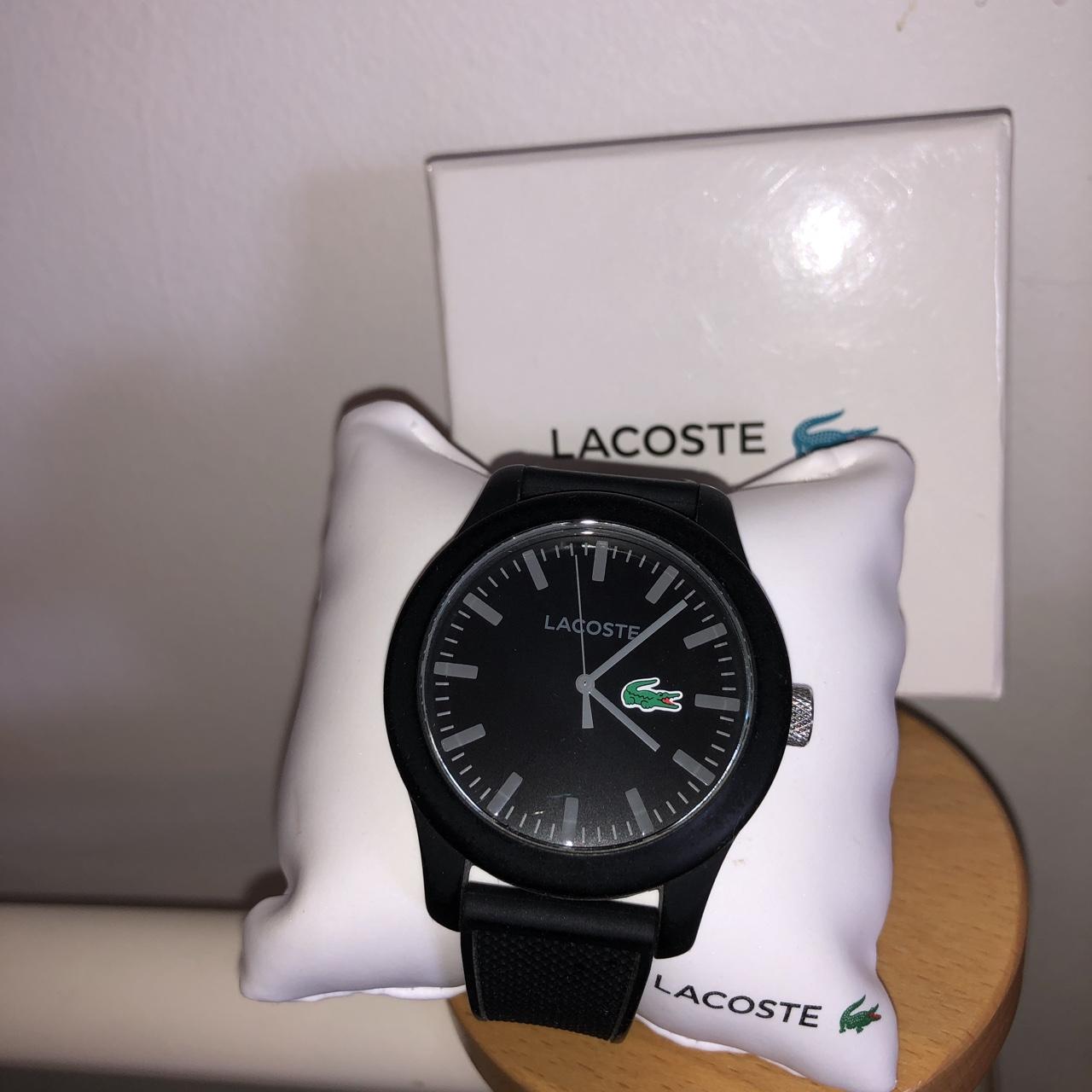 black lacoste watch , new battery needed, only a... - Depop