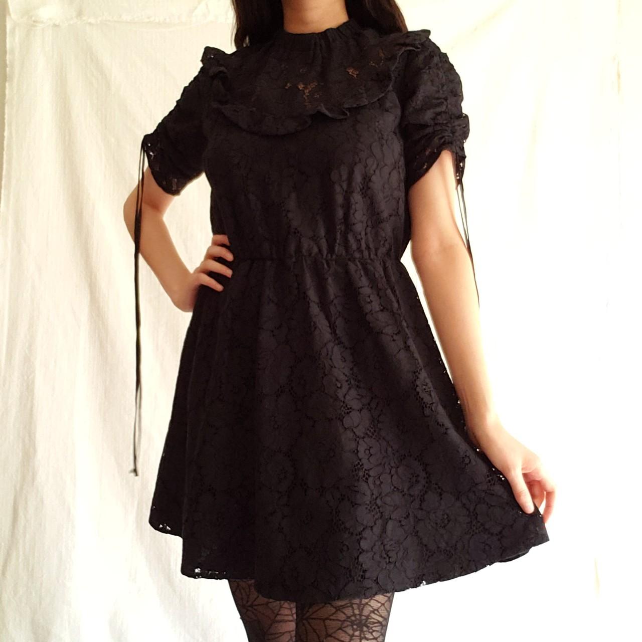 Gorgeous black mini eyelet dress You can ruche the... - Depop