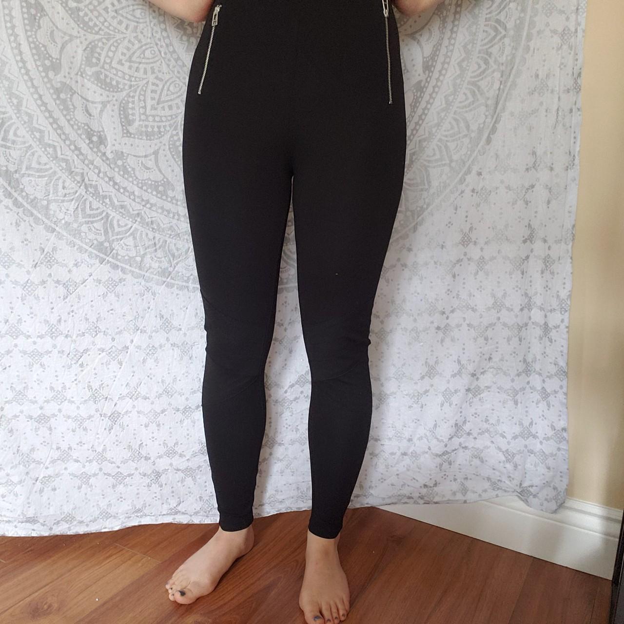 leggings with zip zara