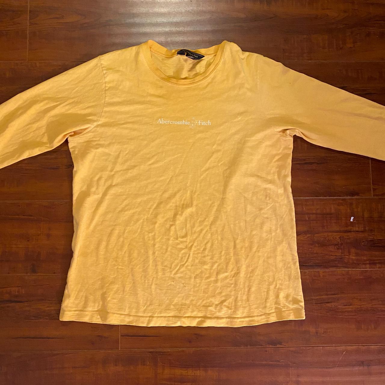Vintage 1980s Abercrombie & Fitch Yellow Long Sleeve... - Depop