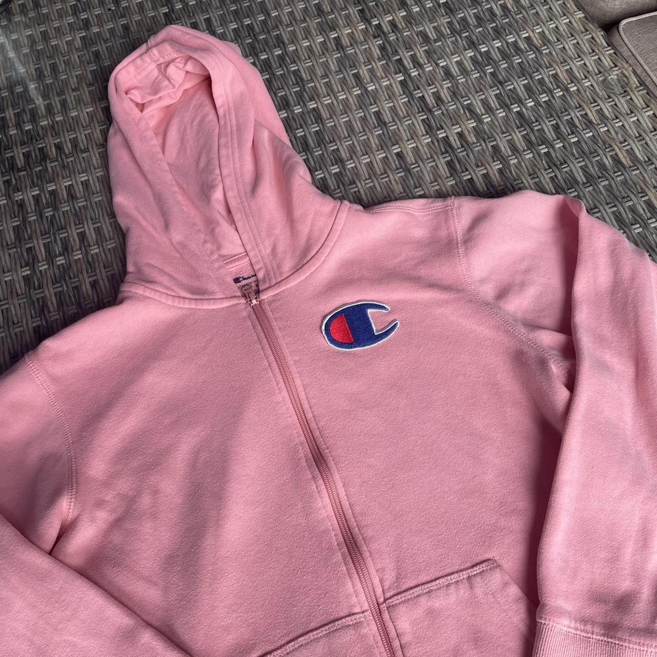 Champion Women s Pink And Blue Hoodie Depop champion-women-s-pink-and-blue-hoodie-depop